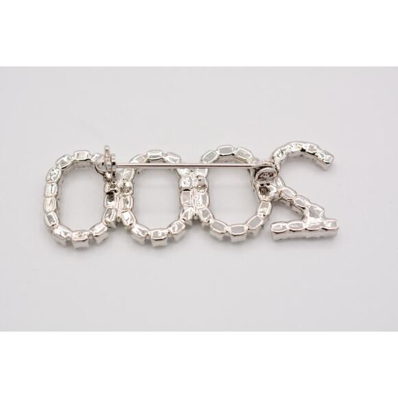 Vintage 2000 Pin Brooch Rhinestone Crystal Silver Tone Sparkling Y2K Bin1 - Picture 11 of 12